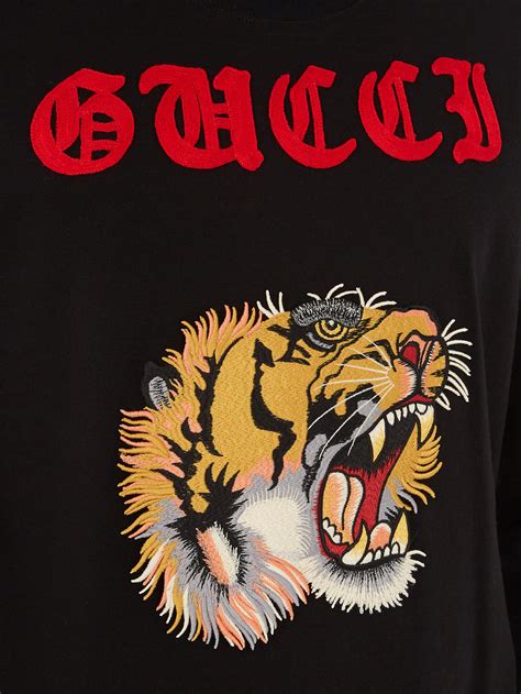 gucci tshirt tiger|Gucci tiger long sleeve shirt.